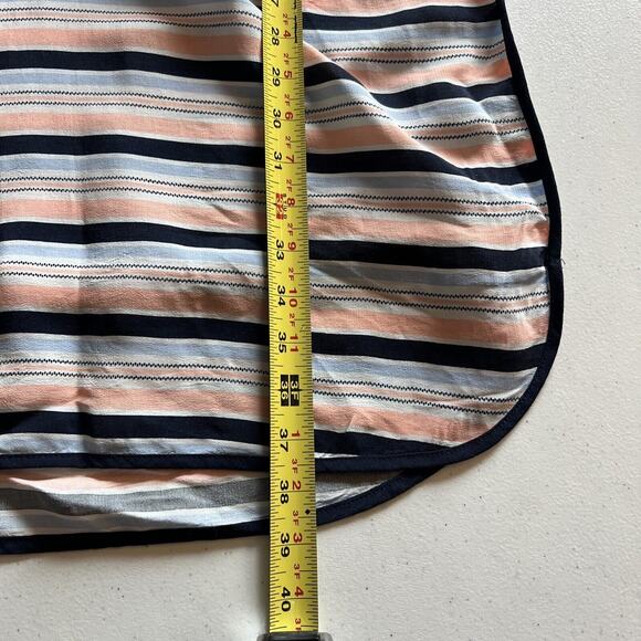 TOMMY HILFIGER Blue Striped Sleeveless Dress elastic Waist Size Medium rayon - Picture 4 of 10